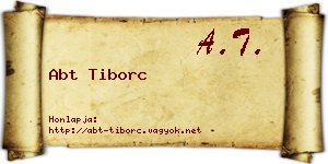 Abt Tiborc névjegykártya